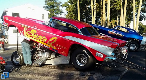 In the staging lanes with The Road Show ’69 Camaro driven by Bill Anderson’s